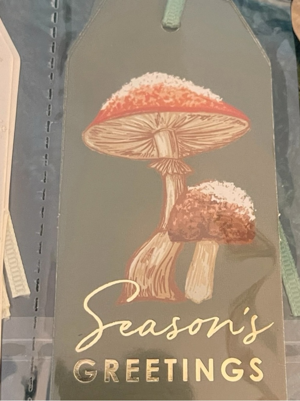 Holiday Gift Tags with Deer, Pines and Mushroom Design, NWT